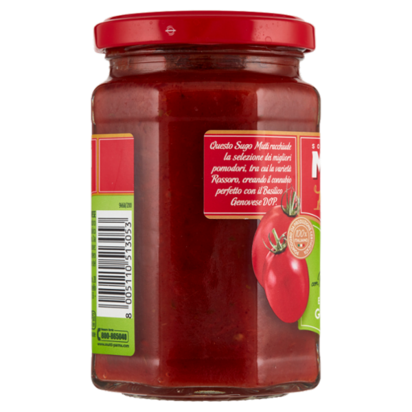Mutti Sugo con Pomodoro Rossoro e con Basilico Genovese DOP 280 g