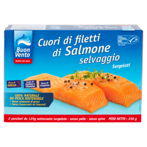 Buon Vento Cuori di filetti di Salmone selvaggio 250 g