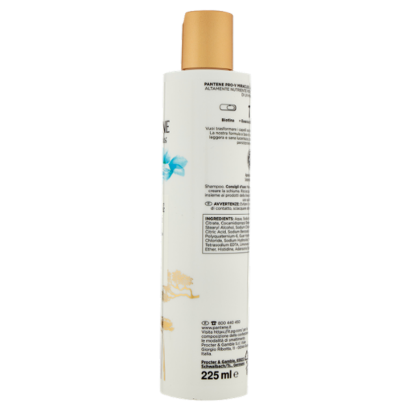 Pantene Pro-V Miracles Idratati & Lucenti con Biotina+Essenza di Baobab Shampoo Dissetante 225 ml