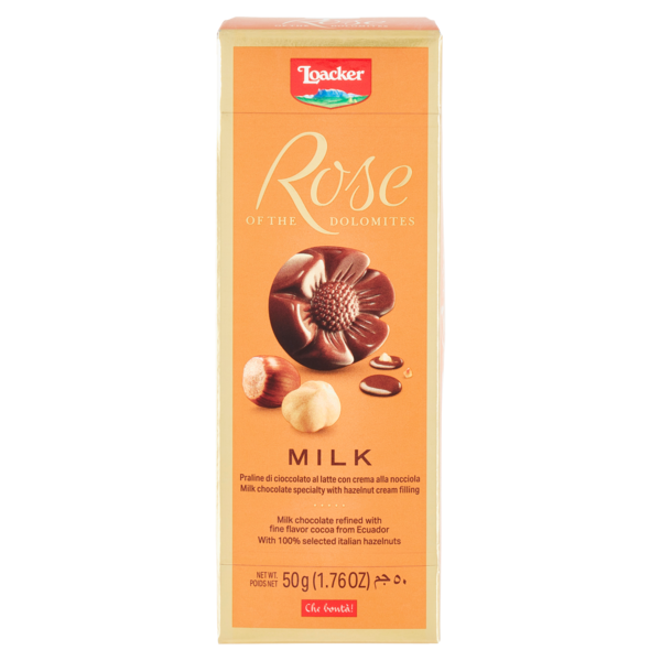 Loacker Praline Wafer Rose of the Dolomites con cioccolato al latte e crema alla nocciola 12,5gx4