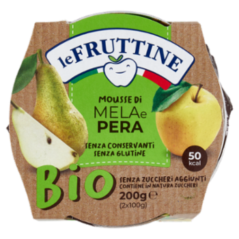 Le Fruttine Bio Mousse Di Mela e Pera 2 x 100 g