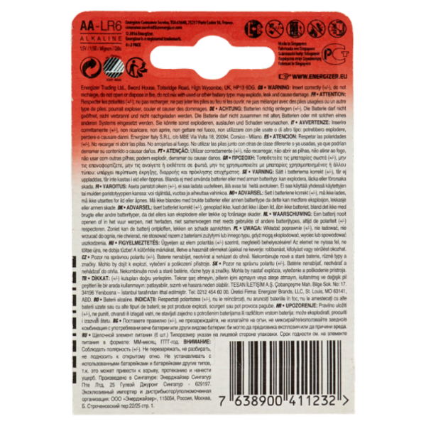 Energizer max AA Stilo 4 + 2 pz