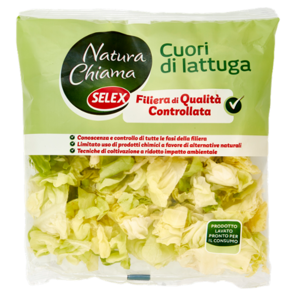 Selex Natura Chiama Cuori di Lattuga Lavati e Pronti per il Consumo 200 g