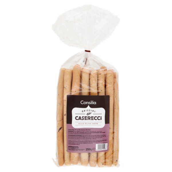 Consilia Grissini Caserecci alle Olive Nere 250 g 