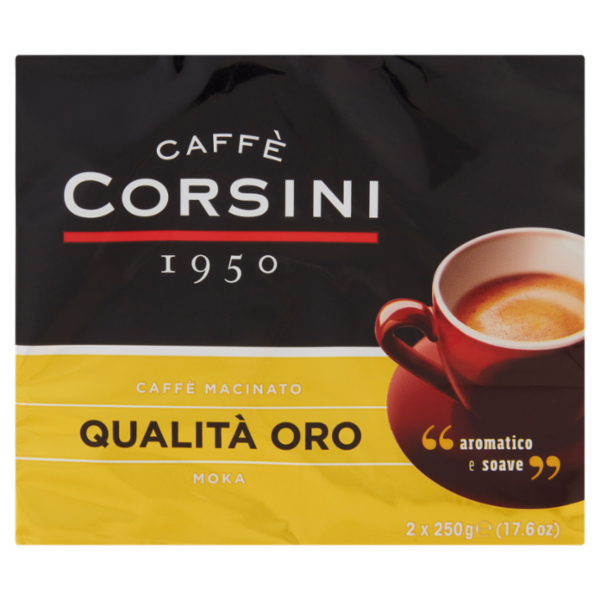 Caffè Corsini Caffè Macinato Qualità Oro Moka 2 x 250 g