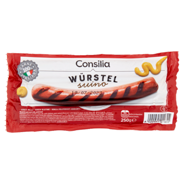 Consilia 3 Wurstel di Puro Suino 250 g