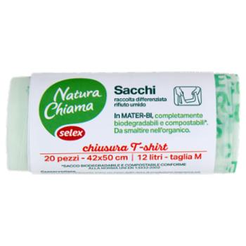 Selex Natura Chiama Ecosacchi Raccolta Differenziata Umido Maniglie Di Chiusura Cm 42X50 20 Pezzi