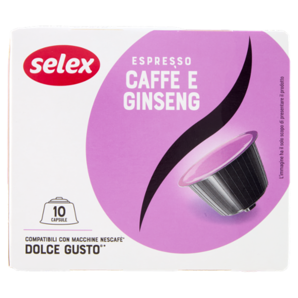 Selex Caffè e Ginseng Espresso in Capsule Compatibili Dolce Gusto 10 pezzi