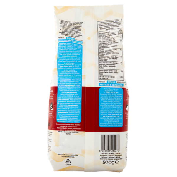 Armando Metodo zero Residui di Pesticidi e Glifosato la Mezza Penna Rigata 500 g