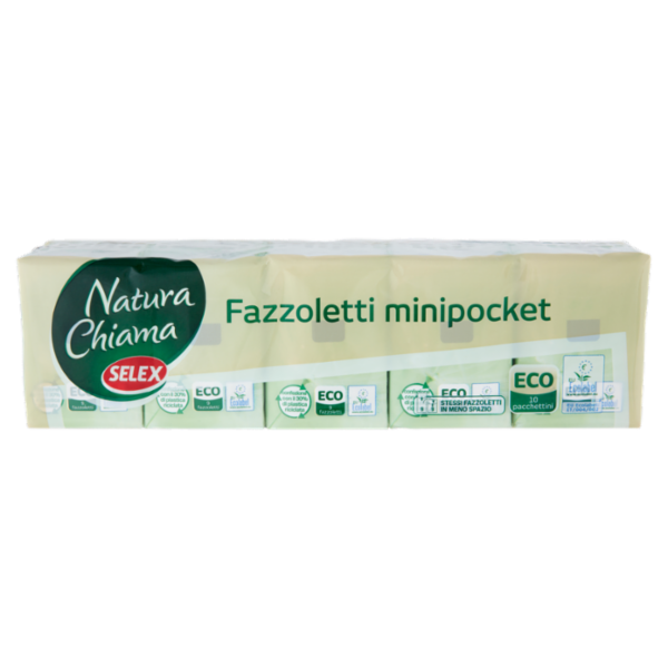 Selex Natura Chiama Fazzoletti Eco Carta Mini Pocket 9x10 pacchetti