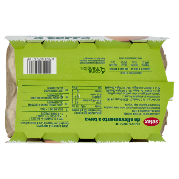 Selex 6 Uova Fresche Grandi da Allevamento a Terra Categoria A