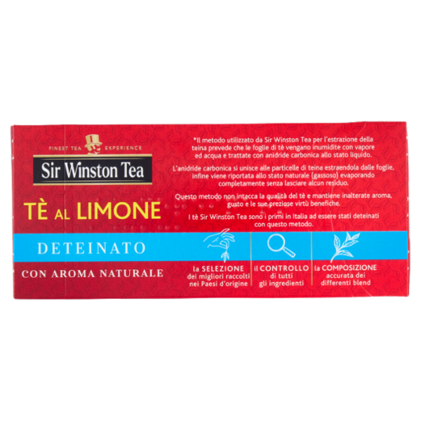 Sir Winston Tea Tè al Limone Deteinato 20 x 1,5 g