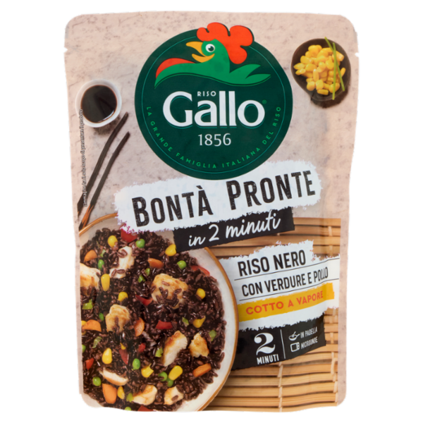 Riso Gallo Bontà Pronte in 2 minuti Riso Nero con Verdure e Pollo 220 g