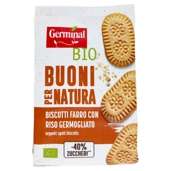 Germinal Bio Buoni per Natura Biscotti Farro con Riso Germogliato 300 g