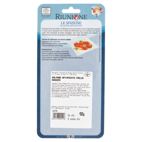 Riunione Le Sfiziose Salmone Affumicato 100 g