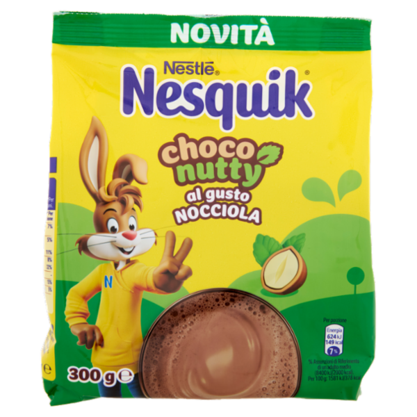 NESQUIK Choconutty gusto Nocciola Preparato per Bevanda con Cacao Solubile Sacchetto 300g