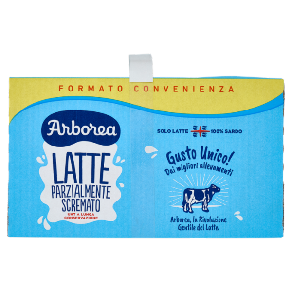 Arborea Latte Parzialmente Scremato UHT a Lunga Conservazione 6 x 1000 ml