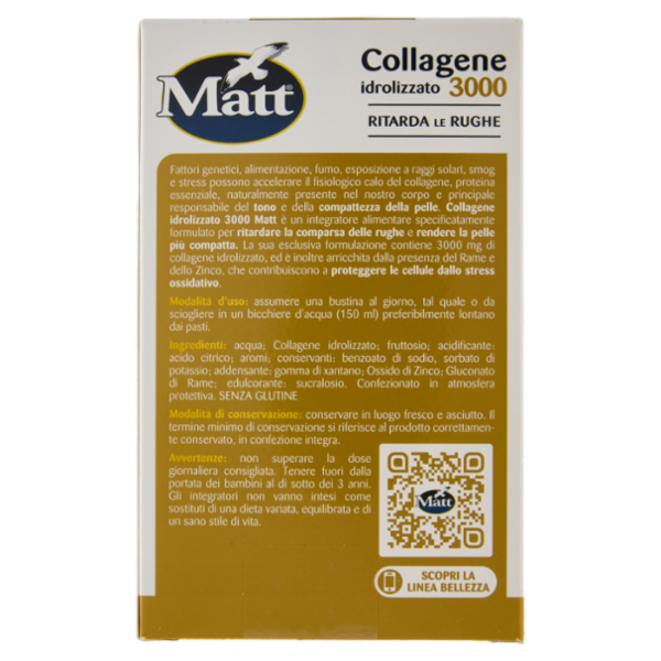 Matt Bellezza Collagene idrolizzato 3000 10 bustine liquide 100 ml
