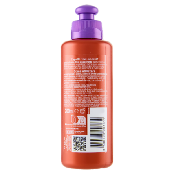 Elvive Olio Straordinario d'Amla Crema-Ricci Disciplinante, per Capelli Ricci e Secchi, 200 ml