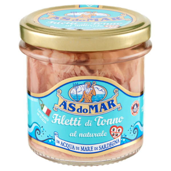 Asdomar Filetti di Tonno al naturale in Acqua di Mare di Sardegna 150 g