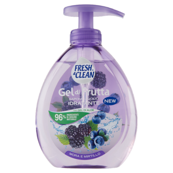 Fresh & Clean Gel di Frutta Sapone Liquido Idratante Mora e Mirtillo 300 ml