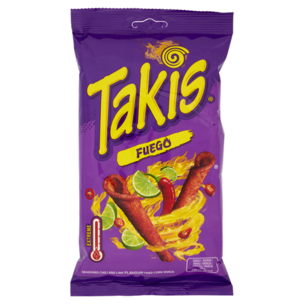 Takis Fuego Seasoned Chili and Lime Flavour Fried Corn Snack 100 g