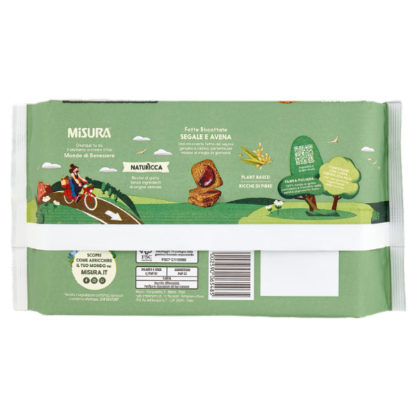 Misura Naturìcca Fette Biscottate Segale e Avena Plant Based 320 g