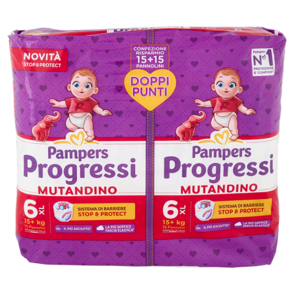 Pampers Progressi Mutandino XL 15 + 15 pz