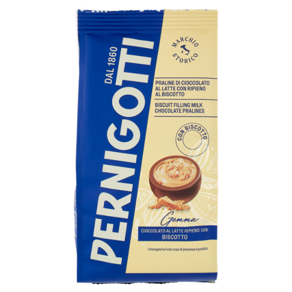 Pernigotti Gemma Cioccolato al Latte Ripieno con Biscotto 140 g
