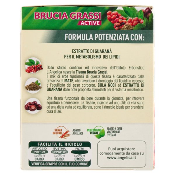 L'Angelica Le Tisane Brucia Grassi Active 18 Filtri 32,4 g