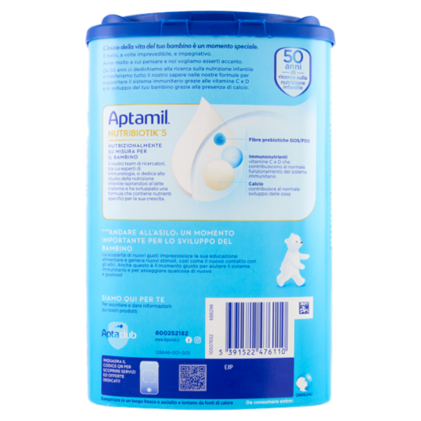 APTAMIL 5 - Latte di crescita in Polvere, Supporta il Sistema Immunitario grazie alle Vit C&D, 830g