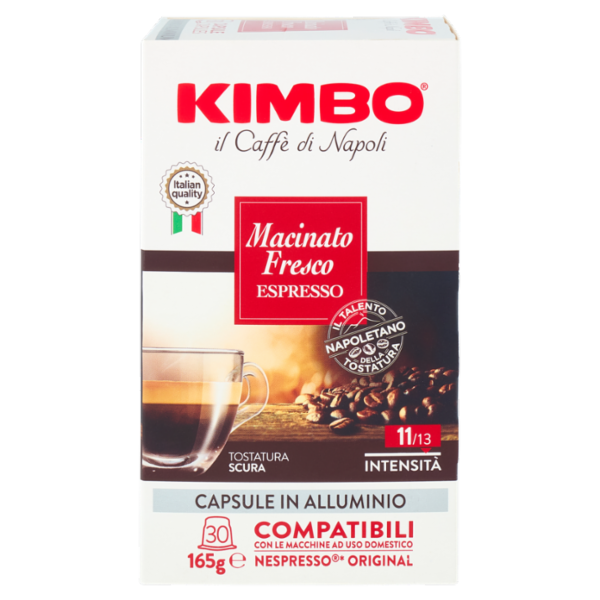 Kimbo Macinato Fresco Capsule Compatibili con Macchine Nespresso* Original 30 x 5,5 g