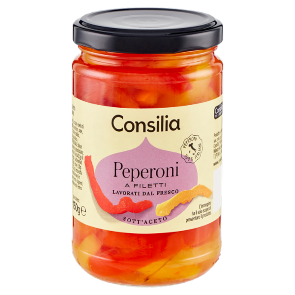 Consilia Peperoni a Filetti Aromatizzati con Aceto di Vino 300 g