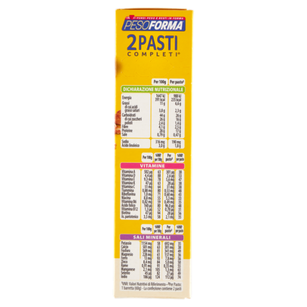 Pesoforma Barrette 2 Pasti, sostitutive del pasto, gusto Caramello Crispy, 235 kcal a pasto, 2 x 60g