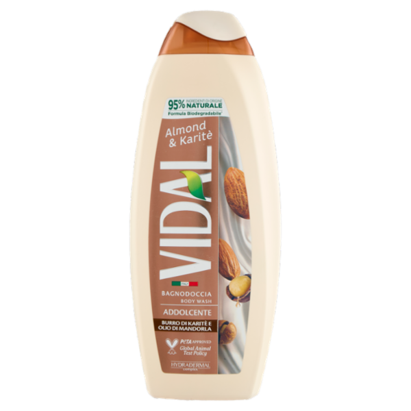 Vidal Almond & Karitè Bagnodoccia Addolcente Burro di Karitè e Olio di Mandorla 600 ml