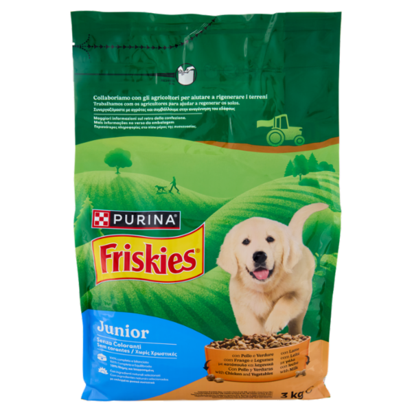 PURINA FRISKIES Junior Pollo e Verdure con Latte 3kg