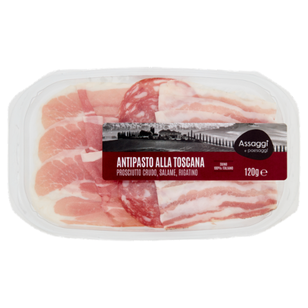 Assaggi e paesaggi Antipasto alla Toscana Prosciutto Crudo, Salame, Rigatino 120 g