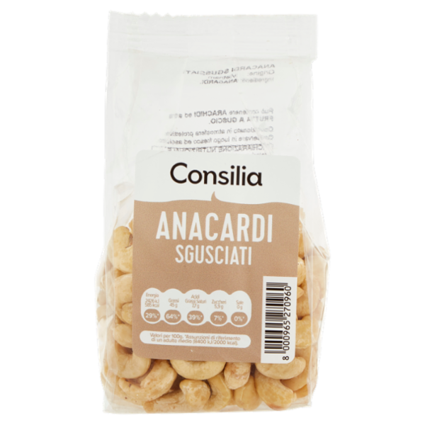 Consilia Frutta Secca Anacardi Naturali Non Salati 150 g