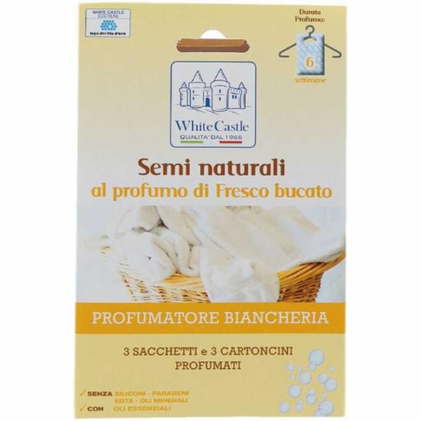 White Castle Profumatore Per Armadi e Cassetti 3 Sacchetti+3 Cartoncini