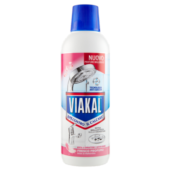 Viakal Detersivo Anticalcare Bagno e Cucina Fresco Profumo Liquido 470 ml