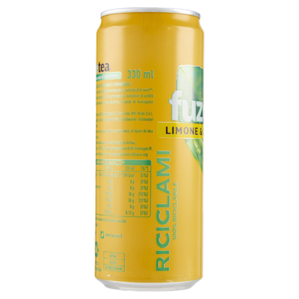 FUZE TEA, Tè Nero Limone con una nota di Lemongrass Sleek Can 330ml