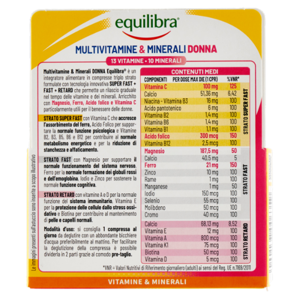 equilibra Multivitamine & Minerali Donna 30 Compresse 45 g
