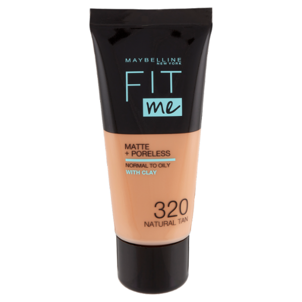 Maybelline New York Fondotinta Fit Me Matte&Poreless, Finish Opacizzante, 320 Natural Tan