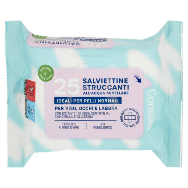 Consilia Salviettine Struccanti per Pelli Normali 25 pezzi