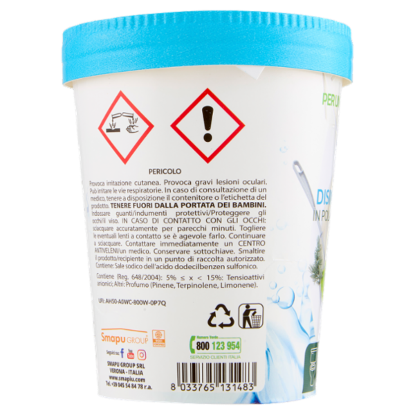 Smapiù Effervescente Disincrostante WC in Polvere Superprofumato pino 400 g