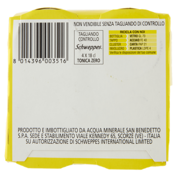 Schweppes Tonica Zero OW 4 x 0,18 L