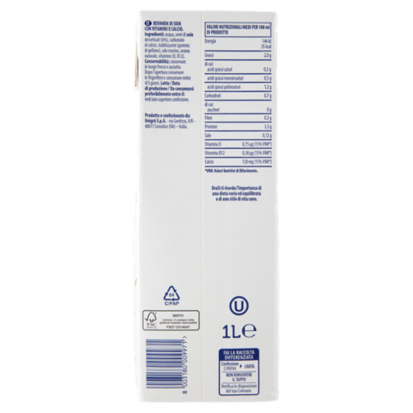 OraSì Soia Zero Zuccheri 1 L