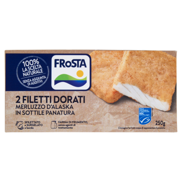 FRoSTA 2Filetti Dorati Merluzzo d'Alaska in Sottile Panatura 250 g