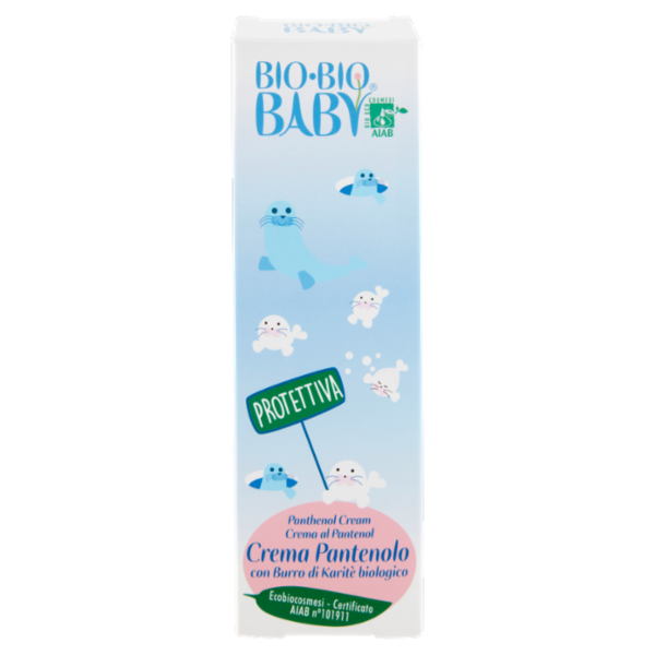Bio-Bio Baby Crema Pantenolo con Burro di Karitè biologico Protettiva 100 ml