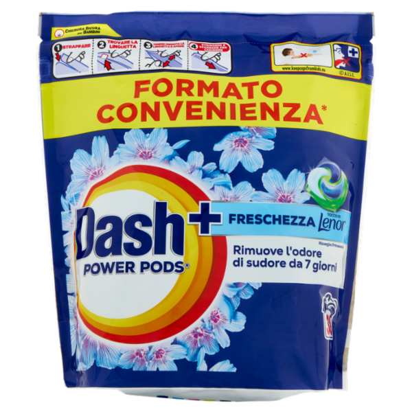 Dash Power Pods Detersivo Lavatrice Capsule + Tocco Lenor Risveglio Primaverile, 38 Lavaggi 809,4 g